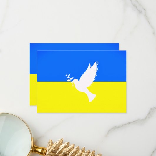 L'Ukraine marque la carte Peace Dove - Liberté Pai (Devant/Arrière en situation)