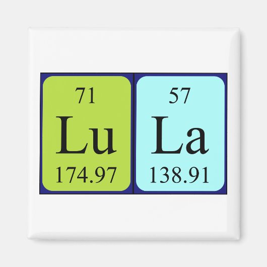 Lula periodiek table name magnet magneet (Voorkant)