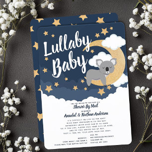 Lullaby Baby Koala Moon Baby shower per post Kaart