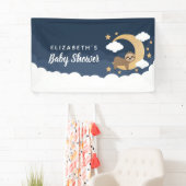 Lullaby Baby Sloth Moon Baby shower bannière (En situation)