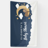 Lullaby Baby Sloth Moon Baby shower bannière (Vertical)