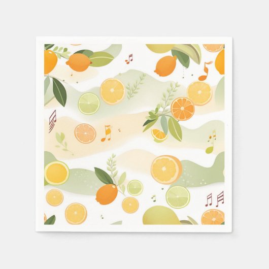 Lullaby in Citrus Grove Baby shower Papieren serve Servet (Voorkant)