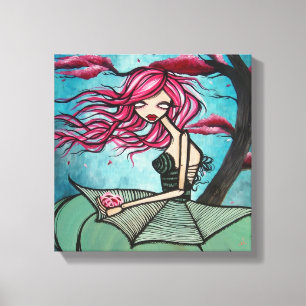 "Lullaby of Birdland" Kouddoek, 12"x12" Canvas Afdruk