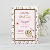 Lullabye Ladybug 5x7 Pink Invitations tendance (Debout devant)