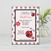 Lullabye Ladybug 5x7 Pink Invitations tendance (Debout devant)