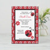 Lullabye Ladybug 5x7 Red Trendy Invitations (Debout devant)