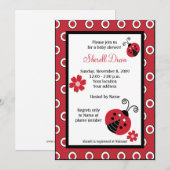 Lullabye Ladybug 5x7 Red Trendy Invitations (Devant / Derrière)