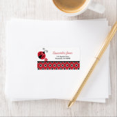 Lullabye Ladybug Étiquette de adresse à pointe rou (En situation)