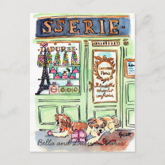 Lulu & Bella aller à Paris carte postale