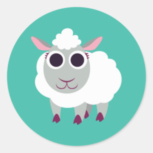Lulu the Sheep Ronde Sticker