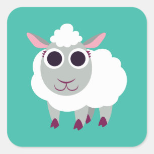 Lulu the Sheep Vierkante Sticker