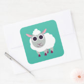 Lulu the Sheep Vierkante Sticker (Envelop)