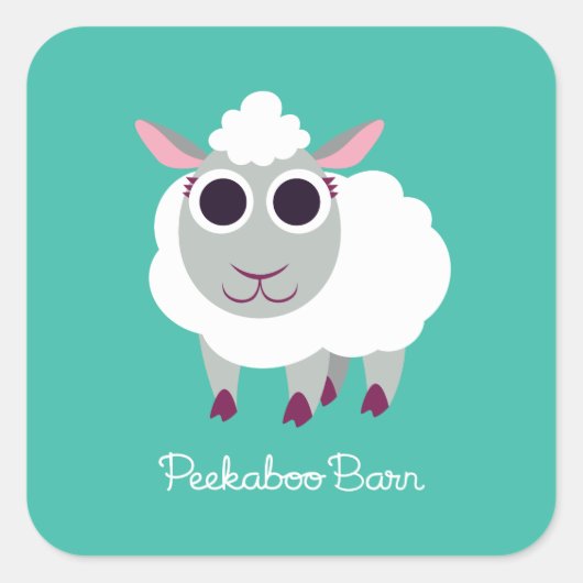 Lulu the Sheep Vierkante Sticker (Voorkant)