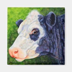 Lulu - Zwarte Baldie Cow Magneet