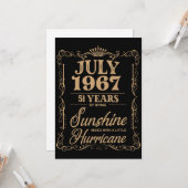 Luly 1967 51 jaar Zonneschijn Verjaardag T-S Kaart (Voorkant / Achterkant in situ)