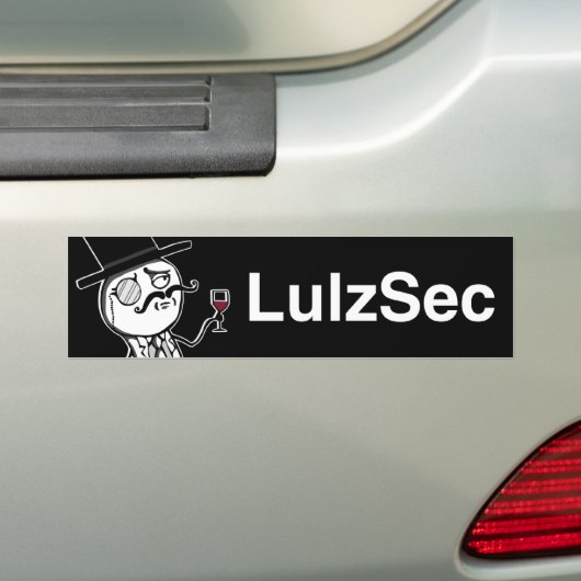 LulzSec Bumpersticker Black Monocle Man (Op auto)