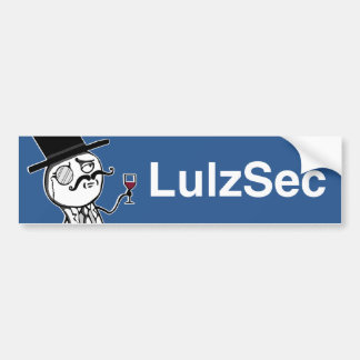 Lulzsec Monocle Man Bumpersticker (blauw)