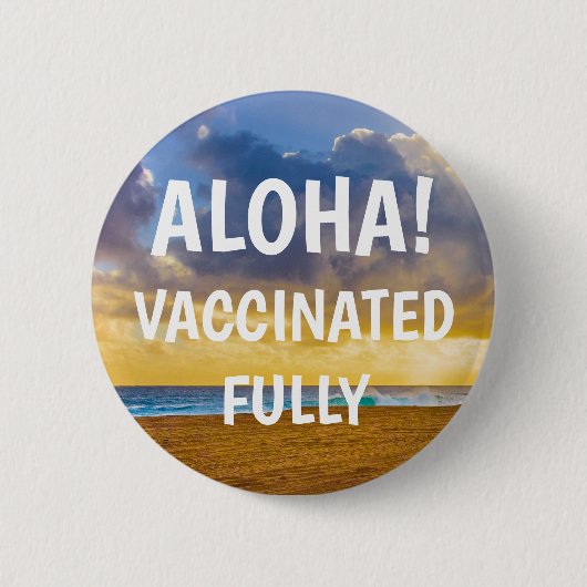Lumahai Beach, Hawaiian Aloha gevaccineerde Button (Voorkant)