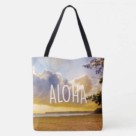 Lumahai Beach, Kauai, Aloha Hawaiian Beach Bag Draagtas (Achterkant)