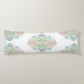 Lumbar Coussin Bleu rose Vert Floral Abstrait (Dos)