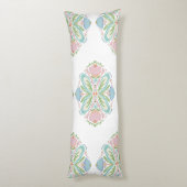 Lumbar Coussin Bleu rose Vert Floral Abstrait (Dos (Vertical))