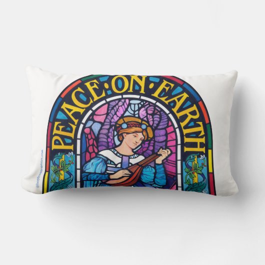 Lumbar-kussen Glas in lood Vrede op aarde Kussen (Voorkant)
