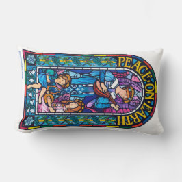 Lumbar-kussen Glas in lood Vrede op aarde Kussen