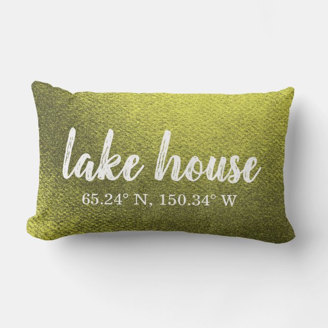 Lumbar Pillow Lake House Custom Coordinates Kussen (Voorkant)