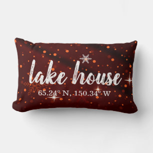Lumbar Pillow Lake House Custom Coordinates Kussen