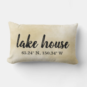 Lumbar Pillow Lake House Custom Coordinates Kussen