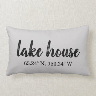 Lumbar Pillow Lake House Custom Coordinates Kussen