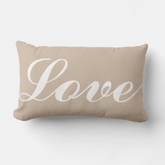 Lumber kussen - Liefde (beige) (Voorkant)