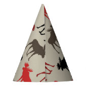 Lumber Red Black Grey Silhouette Antler Deer Feesthoedjes (Achterkant)