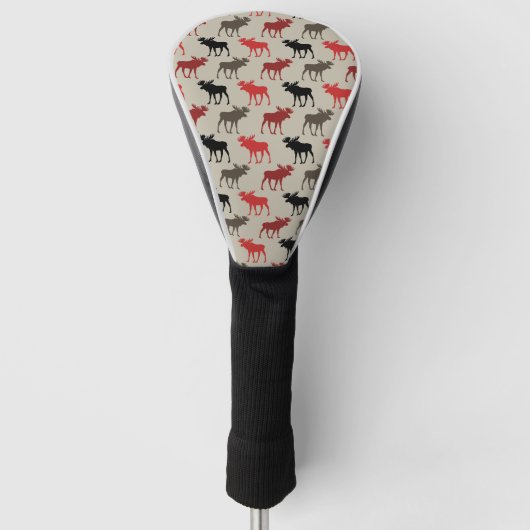 Lumber Red Black Grey Silhouette Antler Deer Golfheadcover (Voorkant)
