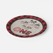 Lumberjack 1e Verjaardag Papier Bord - Bijlen Rood (Gekanteld)