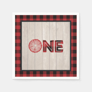 Lumberjack 1e Verjaardag servet - Red ONE