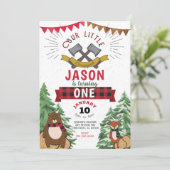 Lumberjack 1er anniversaire Invitation (Debout devant)