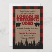 Lumberjack 1er Anniversaire Invitation (Devant)