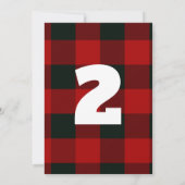 Lumberjack 1er Anniversaire Invitation (Dos)