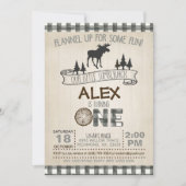 Lumberjack 1er anniversaire Invitation - Oie - Bla (Devant)
