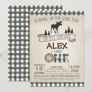 Lumberjack 1er anniversaire Invitation - Oie - Bla