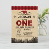 Lumberjack 1er anniversaire Invitation Ours Woodla (Debout devant)