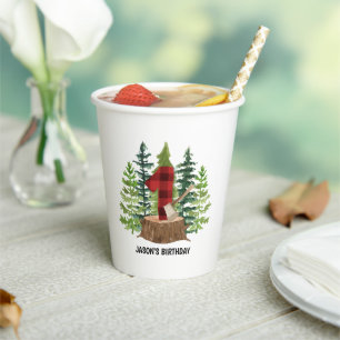 Lumberjack 1st Birthday Buffalo Play Papieren Bekers