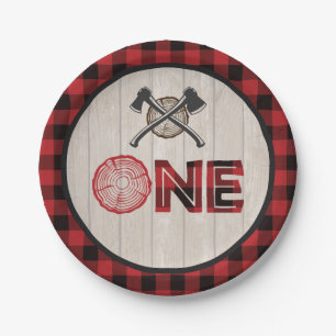 Lumberjack 1st Birthday Paper Bord - As ONE Red