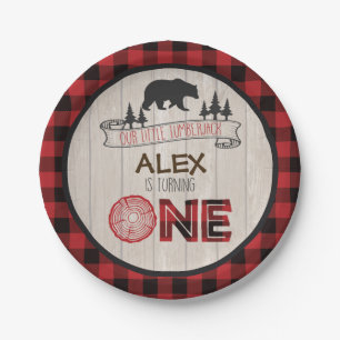 Lumberjack 1st Birthday Paper Bord - Beer rood