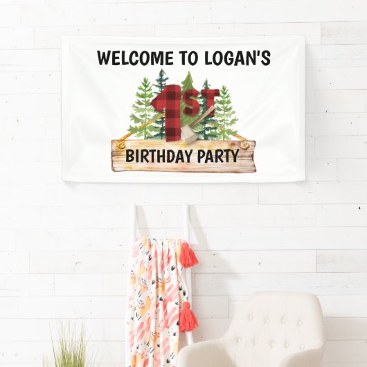 Lumberjack 1st Birthday Welcome Party Spandoek (Insitu)