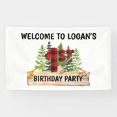 Lumberjack 1st Birthday Welcome Party Spandoek (Horizontaal)