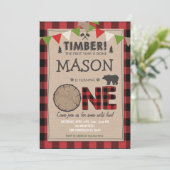 Lumberjack Anniversaire Invitation Forêt Anniversa (Debout devant)
