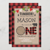 Lumberjack Anniversaire Invitation Forêt Anniversa (Devant / Derrière)
