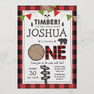 Lumberjack Anniversaire Invitation Forêt Anniversa